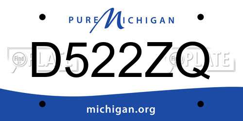 D522ZQ Michigan License Plate