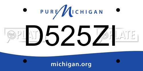 D525ZI Michigan License Plate