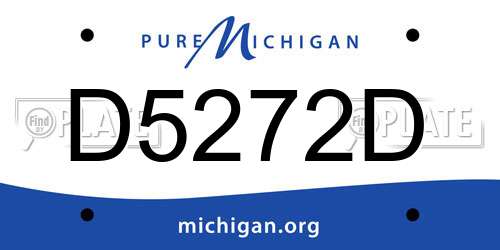 D5272D Michigan License Plate