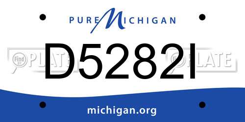 D5282I Michigan License Plate