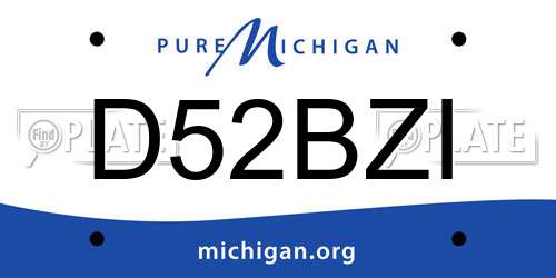D52BZI Michigan License Plate