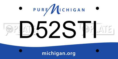 D52STI Michigan License Plate