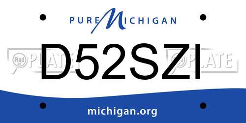 D52SZI Michigan License Plate