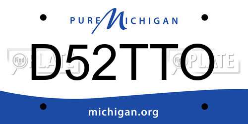 D52TTO Michigan License Plate