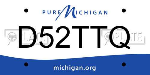 D52TTQ Michigan License Plate