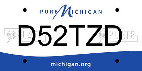 D52TZD Michigan License Plate