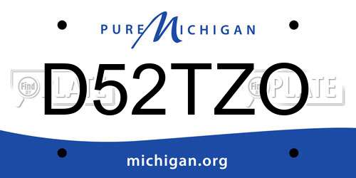 D52TZO Michigan License Plate