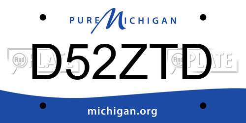 D52ZTD Michigan License Plate