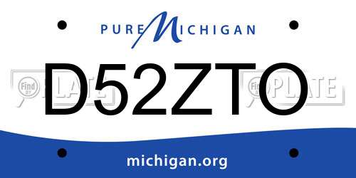 D52ZTO Michigan License Plate