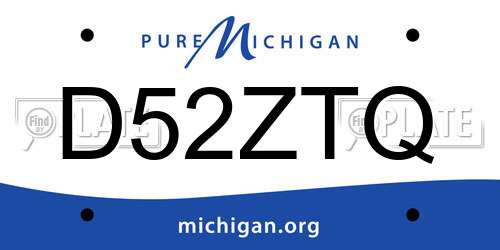 D52ZTQ Michigan License Plate