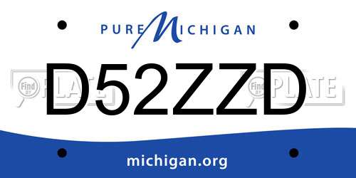 D52ZZD Michigan License Plate