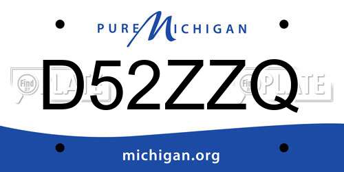 D52ZZQ Michigan License Plate