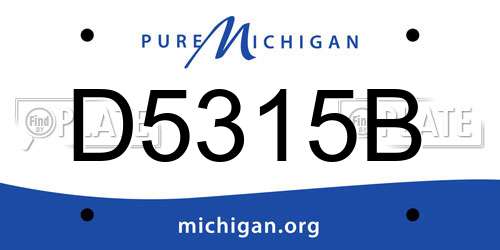 D5315B Michigan License Plate