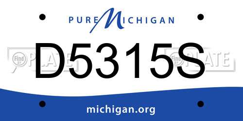 D5315S Michigan License Plate