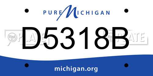 D5318B Michigan License Plate
