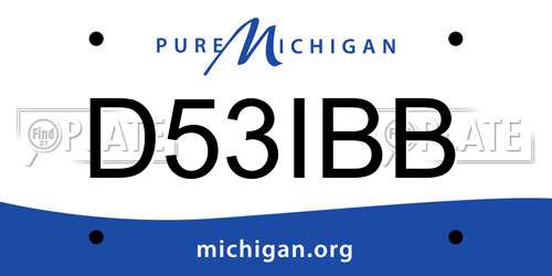D53IBB Michigan License Plate