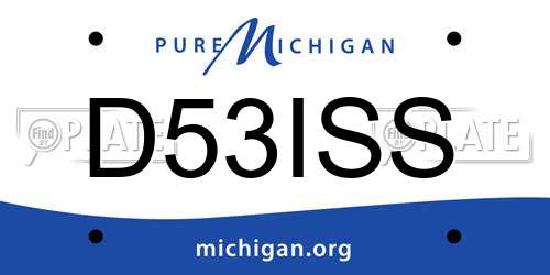 D53ISS Michigan License Plate