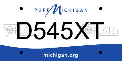 D545XT Michigan License Plate