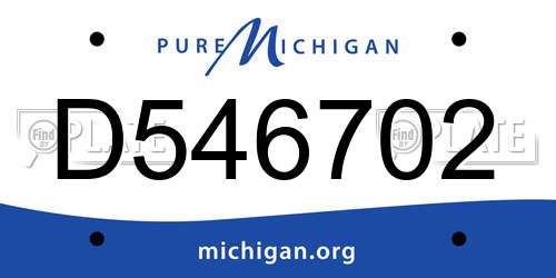 D546702 Michigan License Plate