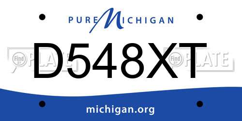 D548XT Michigan License Plate