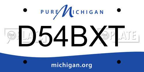 D54BXT Michigan License Plate