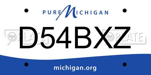 D54BXZ Michigan License Plate