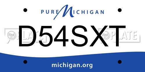 D54SXT Michigan License Plate