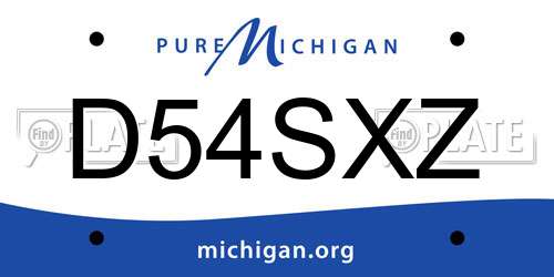 D54SXZ Michigan License Plate