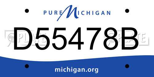 D55478B Michigan License Plate