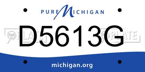 D5613G Michigan License Plate