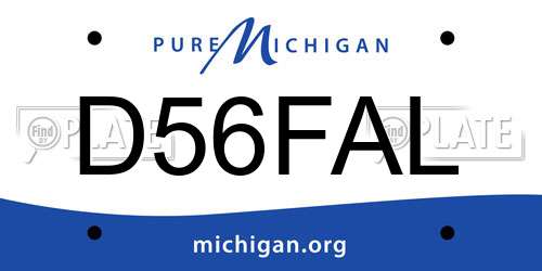 D56FAL Michigan License Plate