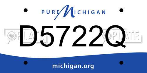 D5722Q Michigan License Plate