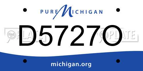 D5727O Michigan License Plate