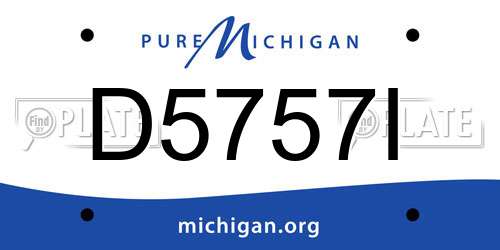D5757I Michigan License Plate