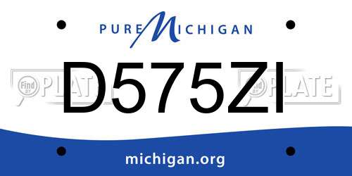 D575ZI Michigan License Plate