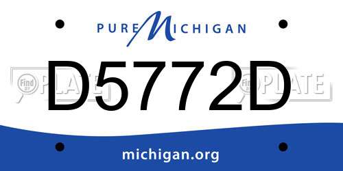 D5772D Michigan License Plate