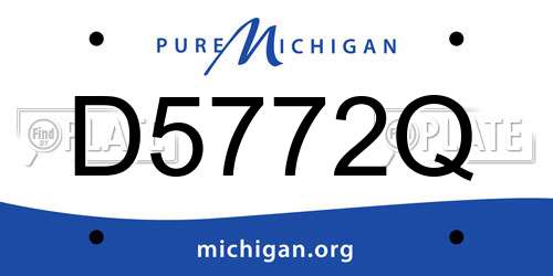 D5772Q Michigan License Plate