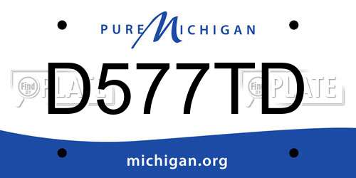 D577TD Michigan License Plate