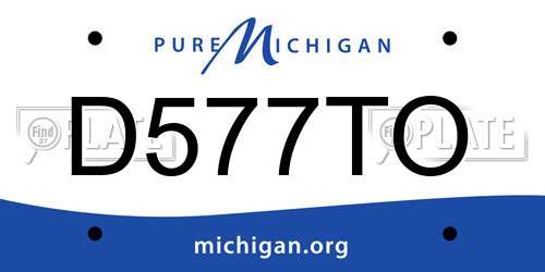 D577TO Michigan License Plate