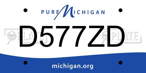 D577ZD Michigan License Plate