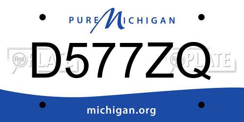 D577ZQ Michigan License Plate