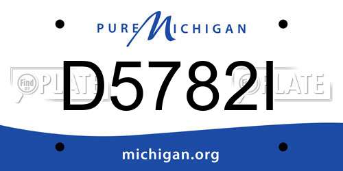 D5782I Michigan License Plate