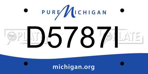 D5787I Michigan License Plate