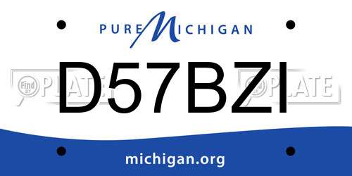 D57BZI Michigan License Plate