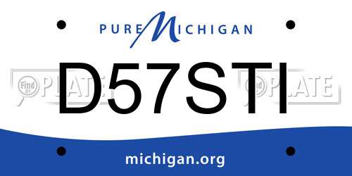 D57STI Michigan License Plate