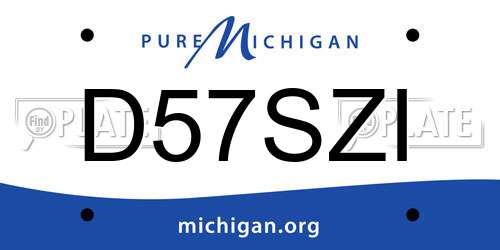 D57SZI Michigan License Plate