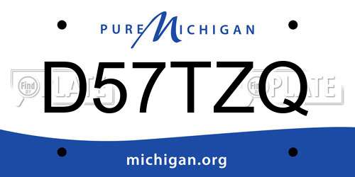 D57TZQ Michigan License Plate