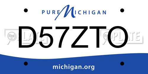 D57ZTO Michigan License Plate