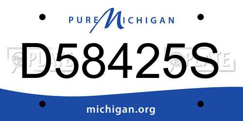 D58425S Michigan License Plate