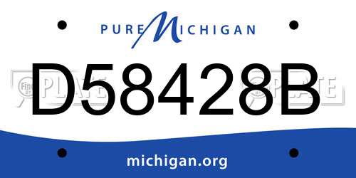 D58428B Michigan License Plate